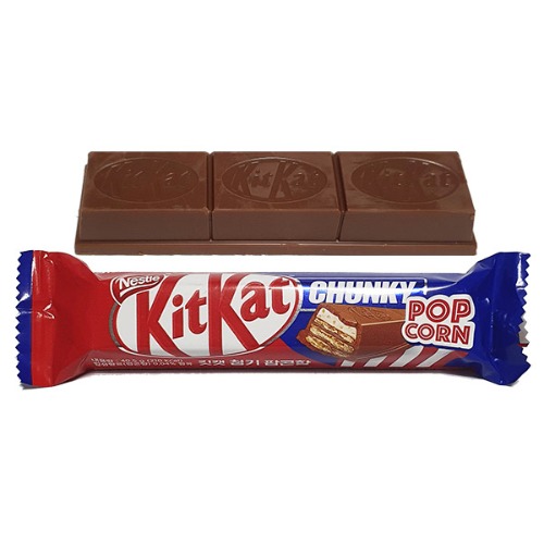 네슬레 킷캣 청키 팝콘향 초코바 초콜릿 40.5g (유통기한:2021/09/09)