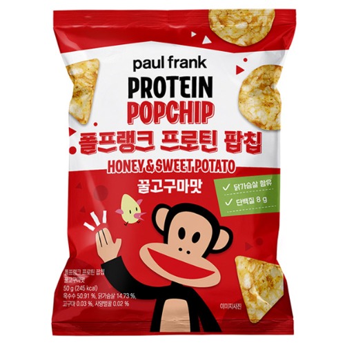 폴프랭크 프로틴 팝칩 꿀고구마맛 스낵 단백질 과자 50g