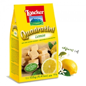 로아커웨하스 콰드라티니 레몬125g/loacker wafers quadratini lemon/간식/수입과자
