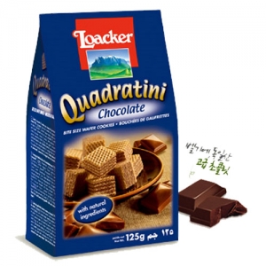 로아커웨하스 콰드라티니초콜릿125g/loacker wafers quadratini chocolate/간식/수입과자