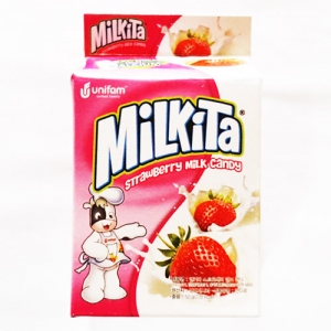 유니캔 밀키타 스트로베리 밀크 캔디 사탕 52g