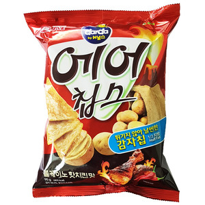 에어칩스 볼케이노 핫치킨맛 감자칩 스낵 과자 95g