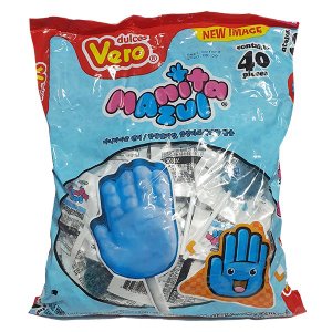 베로 마니타아즐 캔디 대용량 막대사탕 (14g X 40개) 블루 손바닥 모양 560g